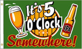 Wholesale ITS FIVE OCLOCK SOMEWHERE DRINKING 3' X 5' FLAG (Sold by the piece)